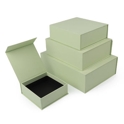 Sản xuất bán buôn chất lượng cao Hộp quà từ tính Logo tùy chỉnh sang trọng Eco Friendly màu xanh lá cây sáng Hộp đồ trang sức giấy từ tính