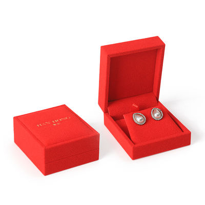 Hộp đựng trang sức vuông nhung đỏ cao cấp tùy chỉnh để đóng gói vòng tay, vòng cổ, nhẫn