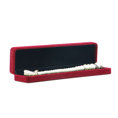 OEM ODM cao cấp nhung đồ trang sức hộp sang trọng logo tùy chỉnh hộp nhung đồ trang sức đỏ