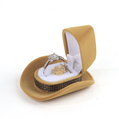 tùy chỉnh cá nhân cao cấp nhung cao bồi đồ trang sức hộp nhẫn cho quà lễ hội