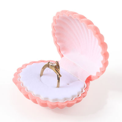 bao bì trang sức hộp nhẫn nhung vỏ sò lật chất lượng cao, được cá nhân hóa