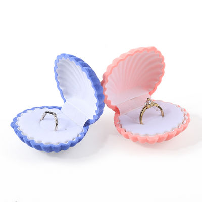 bao bì trang sức hộp nhẫn nhung vỏ sò lật chất lượng cao, được cá nhân hóa