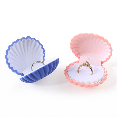 bao bì trang sức hộp nhẫn nhung vỏ sò lật chất lượng cao, được cá nhân hóa