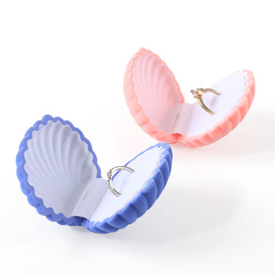 bao bì trang sức hộp nhẫn nhung vỏ sò lật chất lượng cao, được cá nhân hóa