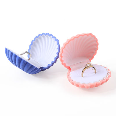 bao bì trang sức hộp nhẫn nhung vỏ sò lật chất lượng cao, được cá nhân hóa