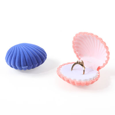 bao bì trang sức hộp nhẫn nhung vỏ sò lật chất lượng cao, được cá nhân hóa