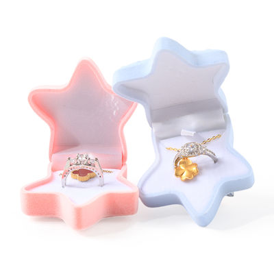 OEM cá nhân hóa flip sao biển nhẫn nhung hộp đồ trang sức bao bì với logo
