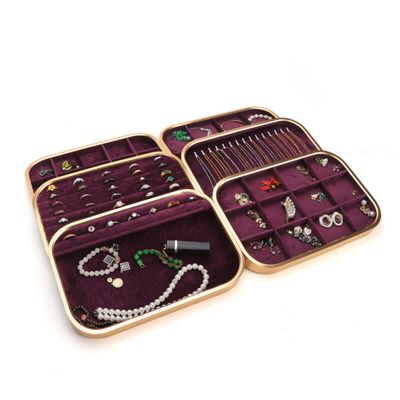 tùy biến Luxury Purple Velvet Jewelry Trays OEM Jewelry Trays hiển thị cho vòng đeo tay vòng cổ