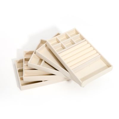 tùy chỉnh Luxury màu beige Velvet Đàn điệm trang sức OEM Đàn điệm trang sức hiển thị cho vòng đeo tay vòng cổ