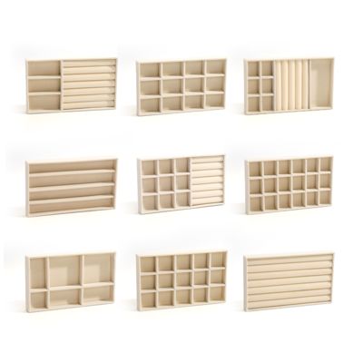 tùy chỉnh Luxury màu beige Velvet Đàn điệm trang sức OEM Đàn điệm trang sức hiển thị cho vòng đeo tay vòng cổ