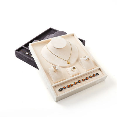 Khay đựng trang sức nhung cao cấp tùy chỉnh OEM, khay trưng bày cho bộ trang sức