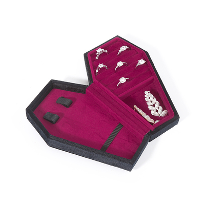 Custom Organizer Storage black velvet Jewelry Travel Box OEM Box quà đồ trang sức Giáng sinh