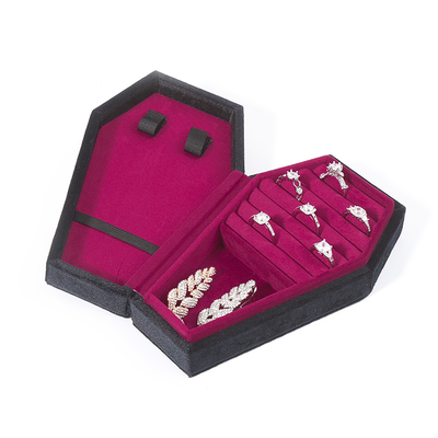 Custom Organizer Storage black velvet Jewelry Travel Box OEM Box quà đồ trang sức Giáng sinh