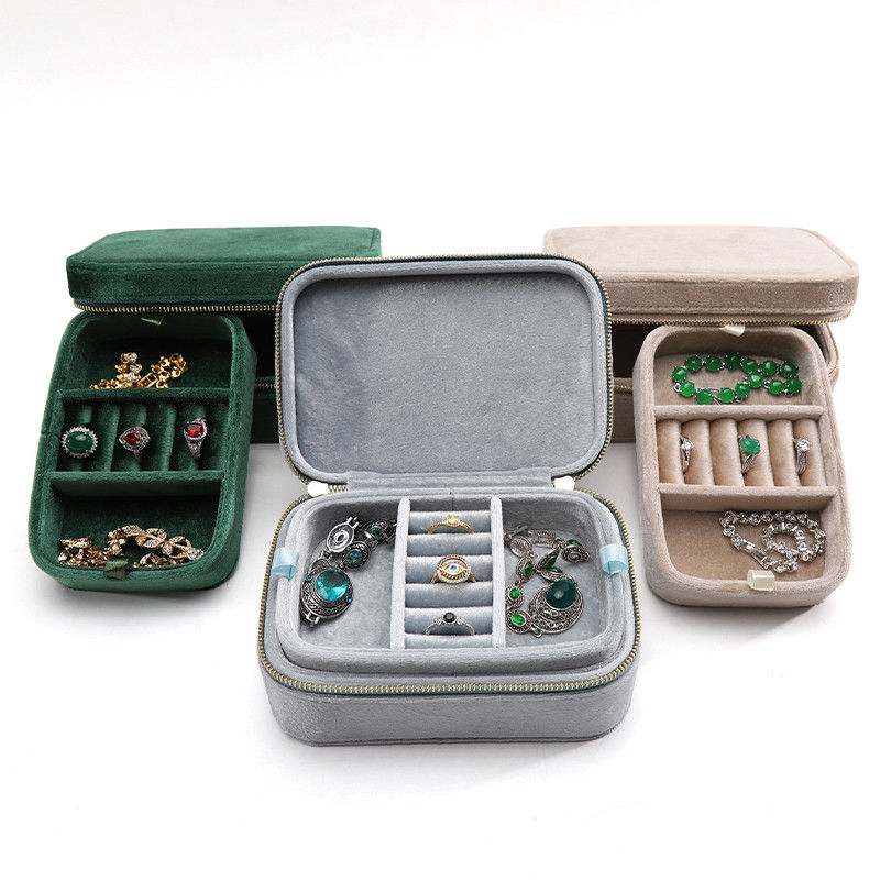 Hôn nhân Velvet Travel Ring Box cho Han Hong Cặp đôi vòng cổ Bảo quản đồ trang sức