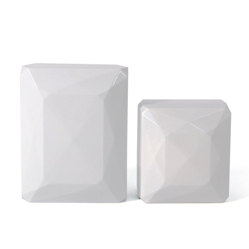 Hộp nhẫn sang trọng của Hanhong Logo tùy chỉnh hộp lưu trữ đồ trang sức màu trắng bằng nhựa PU với đèn LED
