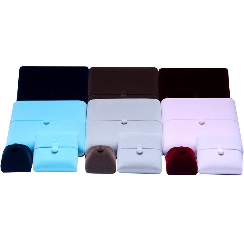 10*10*3cm Hanhong Logo tùy chỉnh đồ trang sức xa xỉ hộp đóng gói nhung nhẫn nhẫn đeo tay tai