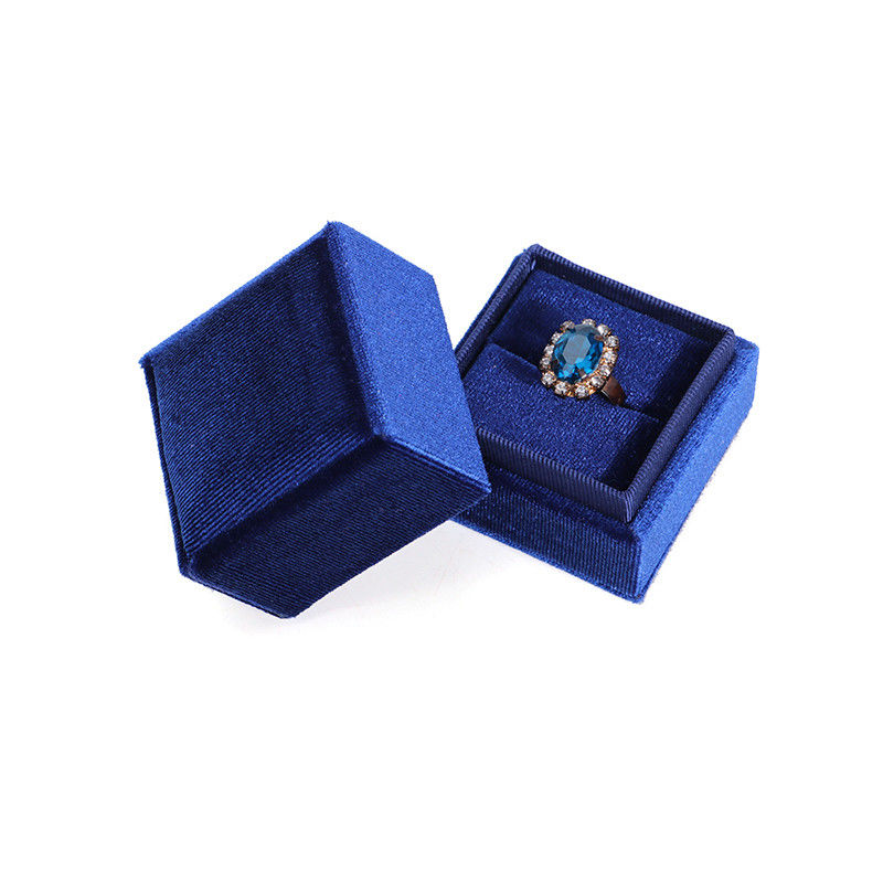 Hanhong Luxury Customized Blue Square Ring Storage Box cho giấy đính hôn