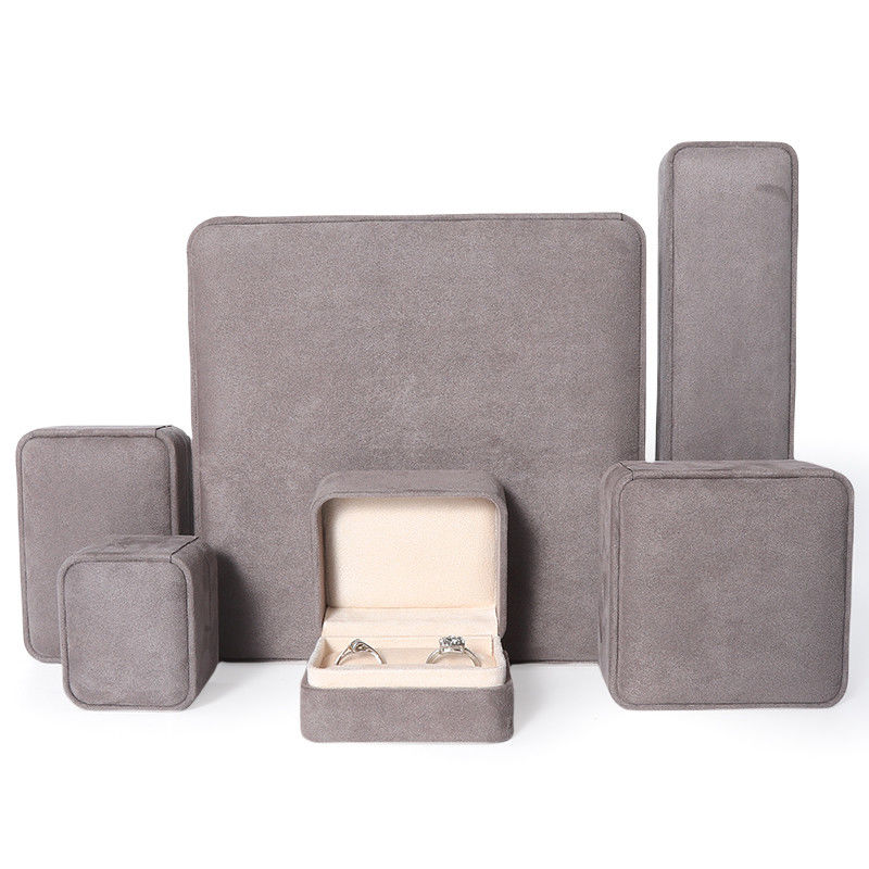 Hộp đóng gói đồ trang sức màu xám cao cấp Hign End Custom Big Jewelry Set Necklace Bracelet Earrings Ring Packaging