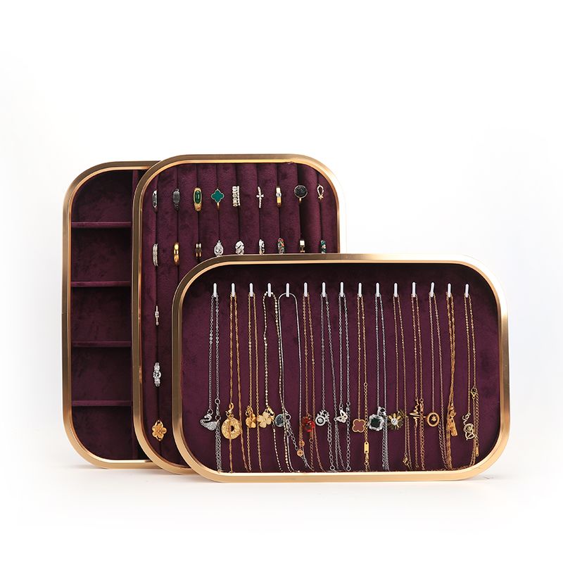 tùy biến Luxury Purple Velvet Jewelry Trays OEM Jewelry Trays hiển thị cho vòng đeo tay vòng cổ