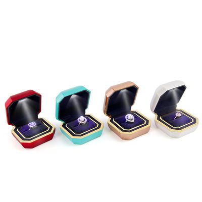 Hộp đồ trang sức nhung nhựa cho Hanhong nhiều màu vòng đeo tay tai trang sức ánh sáng