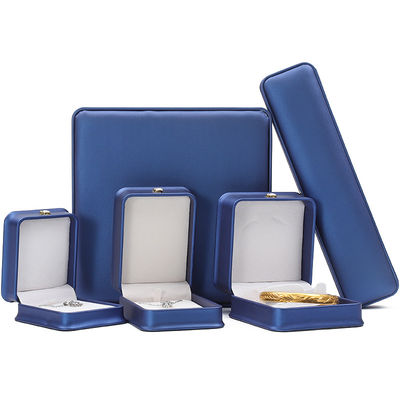 Gói đồ trang sức mới nhất Blue Leather Crown Jewelry Box for Bracelet Pendant Necklace Ring