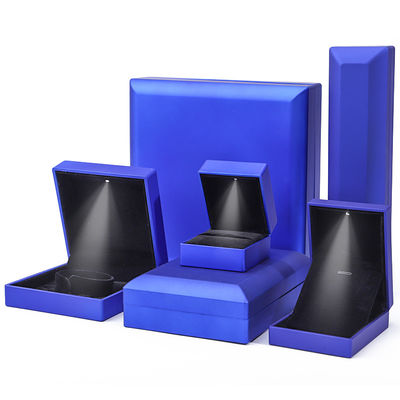 Logo tùy chỉnh Blue LED Box trang sức cho vòng đeo cổ và bông tai