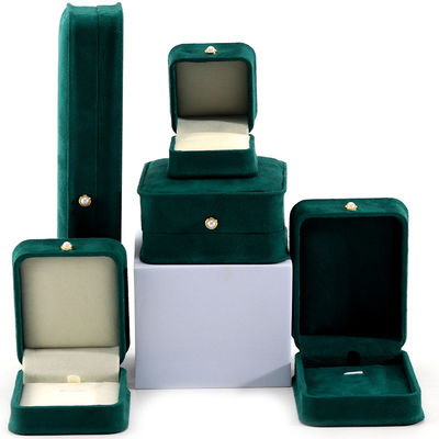 9*9*4.5cm Green Velvet Ring Quần áo trang sức Box cho Bàn đeo tay tùy chỉnh Bàn đeo tai