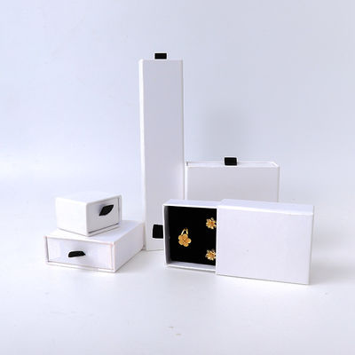 Wholesale manufacturing Eco Friendly high quality gift Jewellery Box Personalized Custom Ring Necklace Earring Bracelet Packaging white Cardboard Paper Drawer Jewelry Box with logo