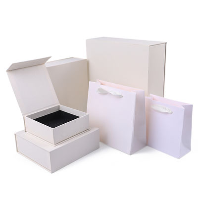 Sản xuất bán buôn hộp quà tặng từ tính chất lượng cao Bao bì Logo tùy chỉnh sang trọng Thân thiện với môi trường Giấy bìa cứng Hộp trang sức từ tính màu trắng