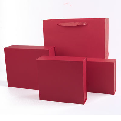 Sản xuất bán buôn chất lượng cao Hộp quà từ tính Bao bì Logo tùy chỉnh sang trọng Hộp đồ trang sức từ tính giấy màu đỏ